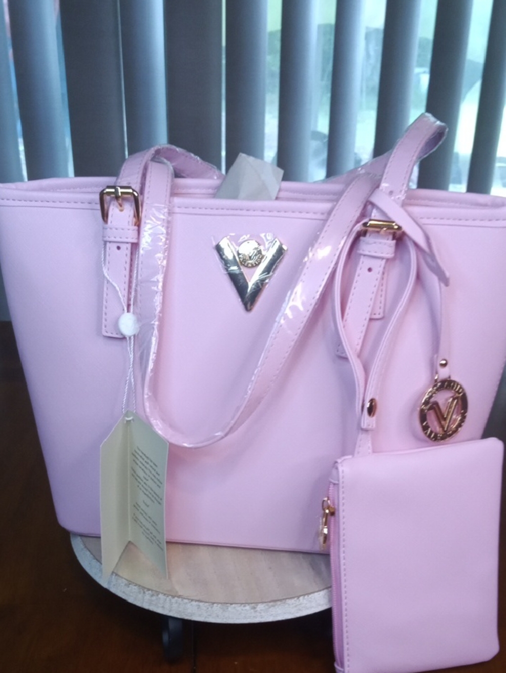 Valentino Orlandi Light Pink Tote with Matching Pouch